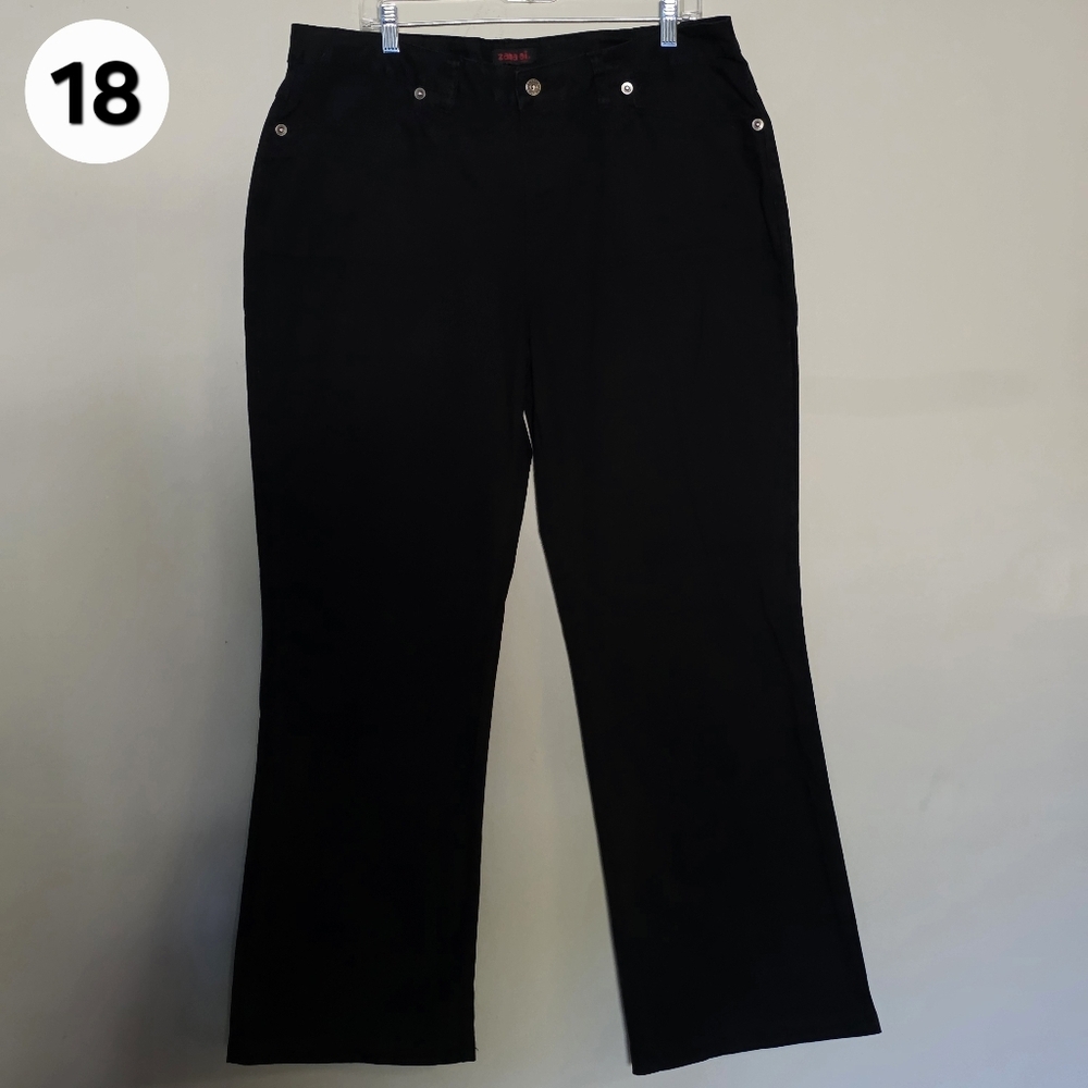 Zana Di Black Plus Size 18 Wide-legged /Straight-legged Jeans